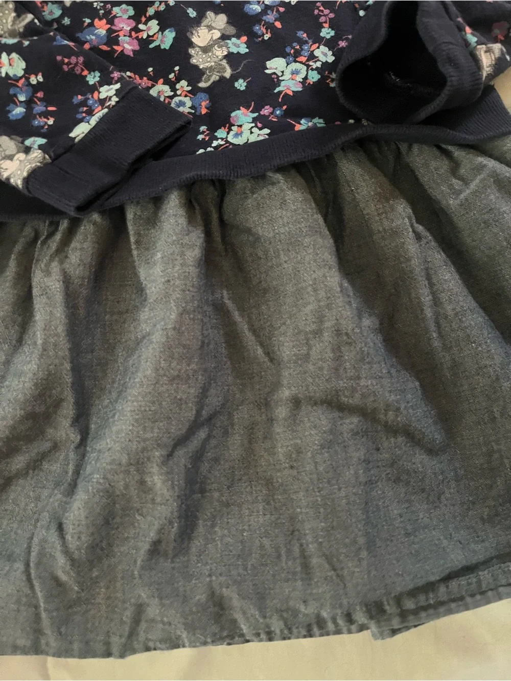 GAP Navy Sweatshirt Dress with Multicolored Floral Print